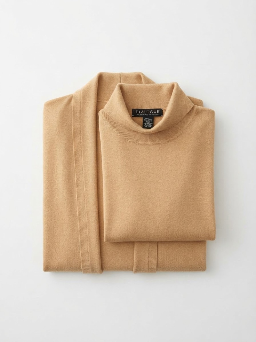 NWT Dialogue 2-Piece Merino Wool Blend Turtleneck & Cardigan Set Small